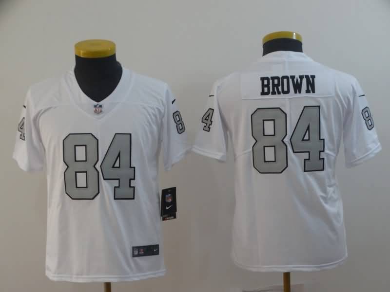 Kids Las Vegas Raiders White #84 BROWN NFL Jersey