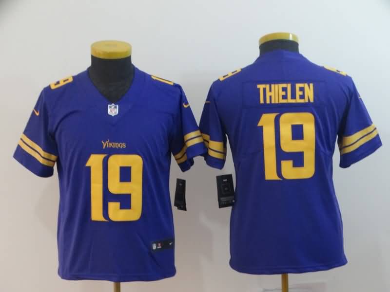 Kids Minnesota Vikings Purple #19 THIELEN NFL Jersey 02