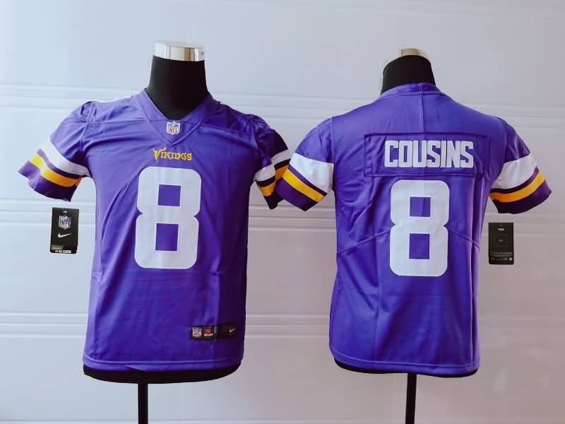 Kids Minnesota Vikings Purple #8 COUSINS NFL Jersey