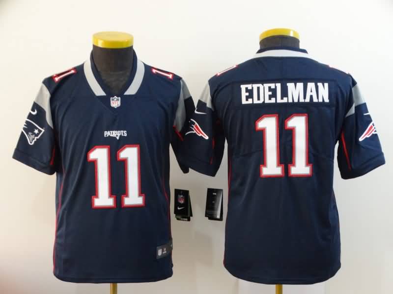 Kids New England Patriots Dark Blue #11 EDELMAN NFL Jersey