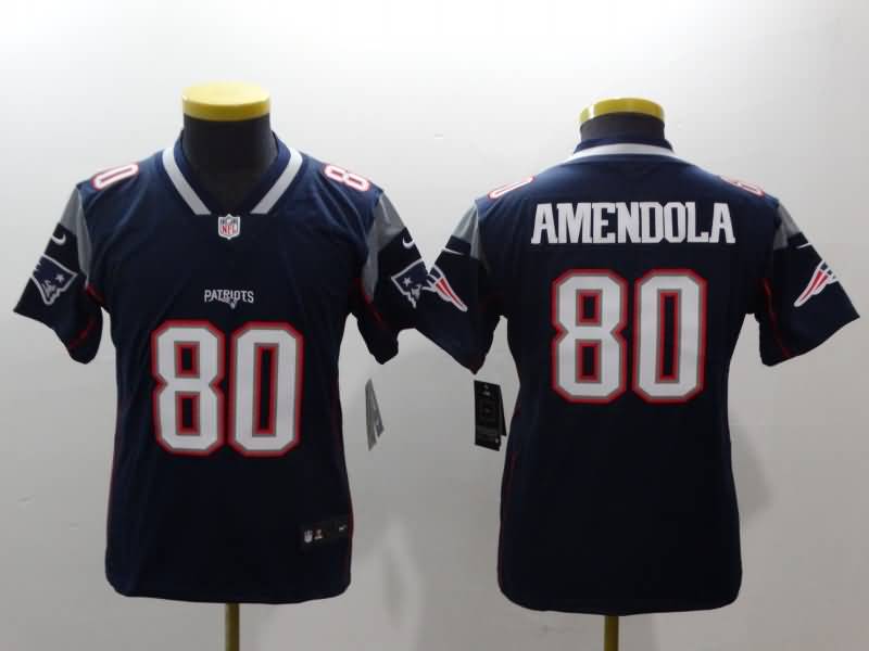 Kids New England Patriots Dark Blue #80 AMENDOLA NFL Jersey