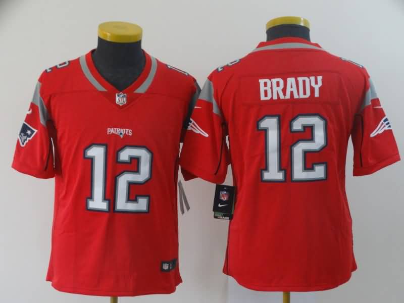 Kids New England Patriots Red #12 BRADY Inverted Legend NFL Jersey