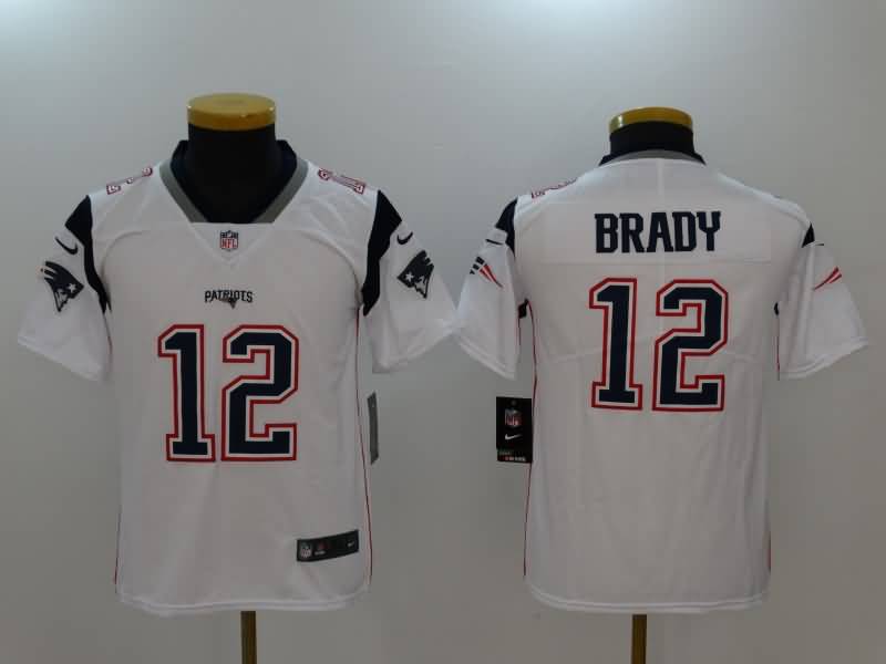 Kids New England Patriots White #12 BRADY NFL Jersey