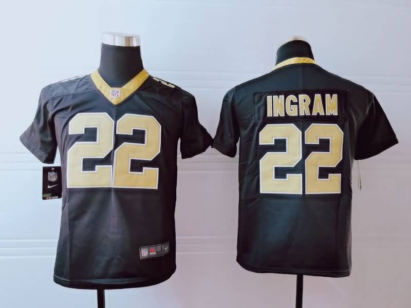 Kids New Orleans Saints Black #22 INGGGRAM NFL Jersey