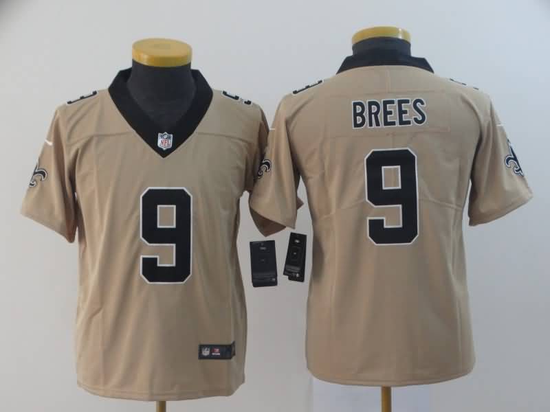 Kids New Orleans Saints Tan #9 BREES Inverted Legend NFL Jersey