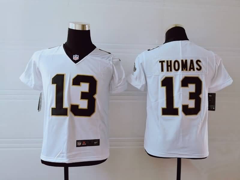 Kids New Orleans Saints White #13 THOMAS NFL Jersey