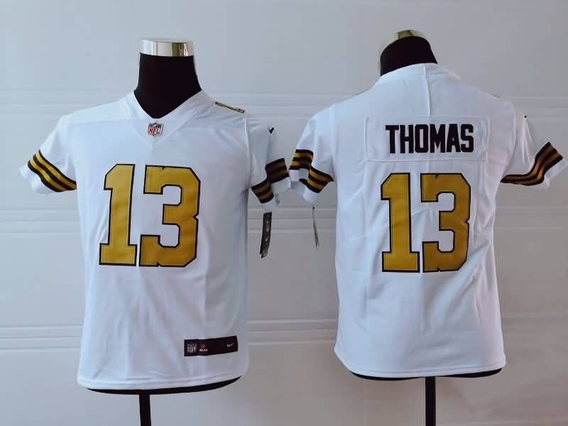 Kids New Orleans Saints White #13 THOMAS NFL Jersey 02