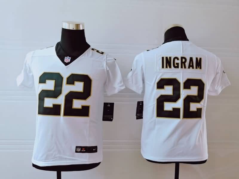 Kids New Orleans Saints White #22 INGGGRAM NFL Jersey