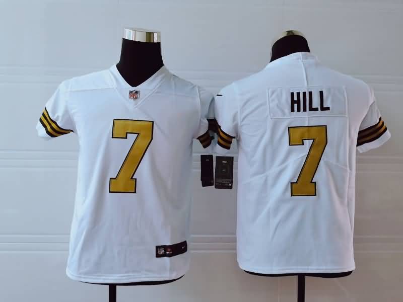 Kids New Orleans Saints White #7 HILL NFL Jersey 02