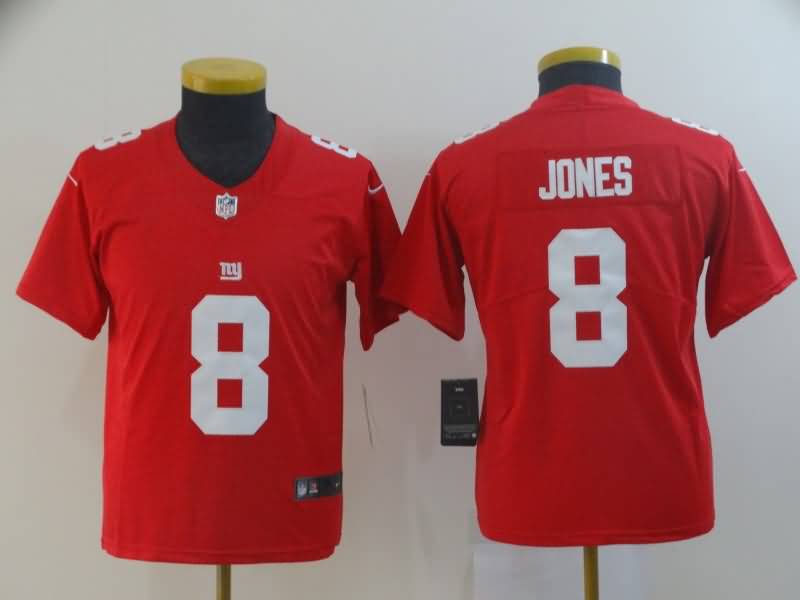 Kids New York Giants Red #8 JONES Inverted Legend NFL Jersey