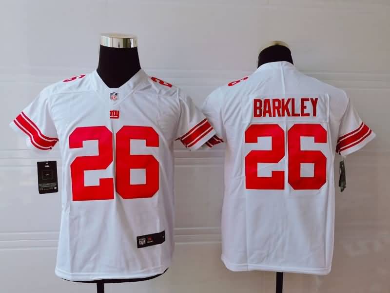Kids New York Giants White #26 BARKLEY NFL Jersey