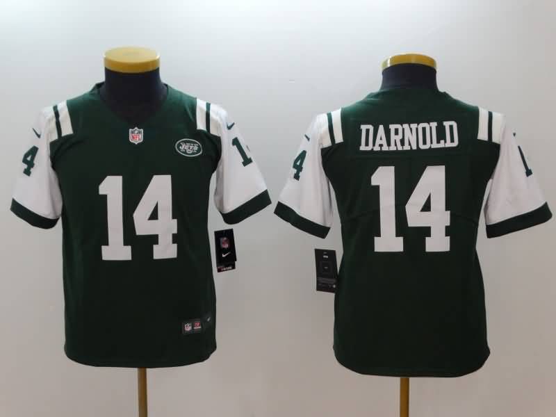 Kids New York Jets Green #14 DARNOLD NFL Jersey 02