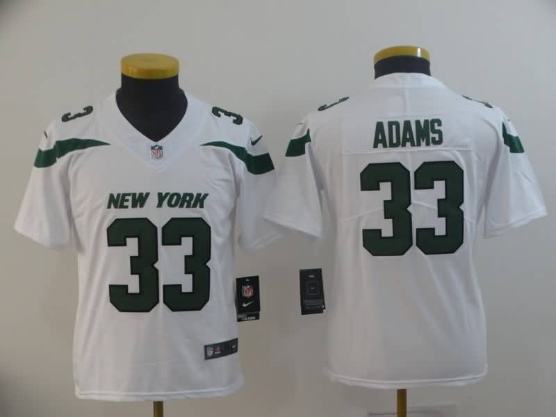 Kids New York Jets White #33 ADAMS NFL Jersey