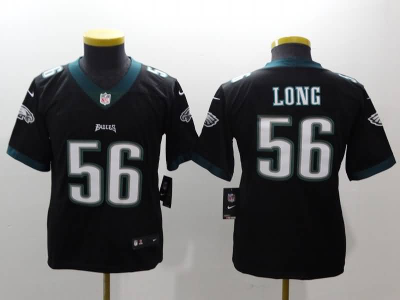 Kids Philadelphia Eagles Black #56 LONG NFL Jersey