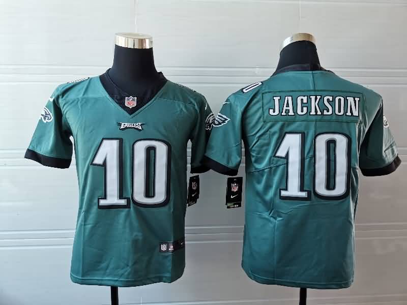 Kids Philadelphia Eagles Green #10 JACKSON NFL Jersey