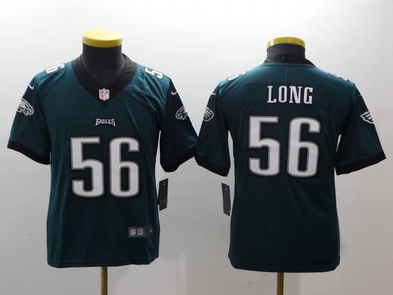 Kids Philadelphia Eagles Green #56 LONG NFL Jersey