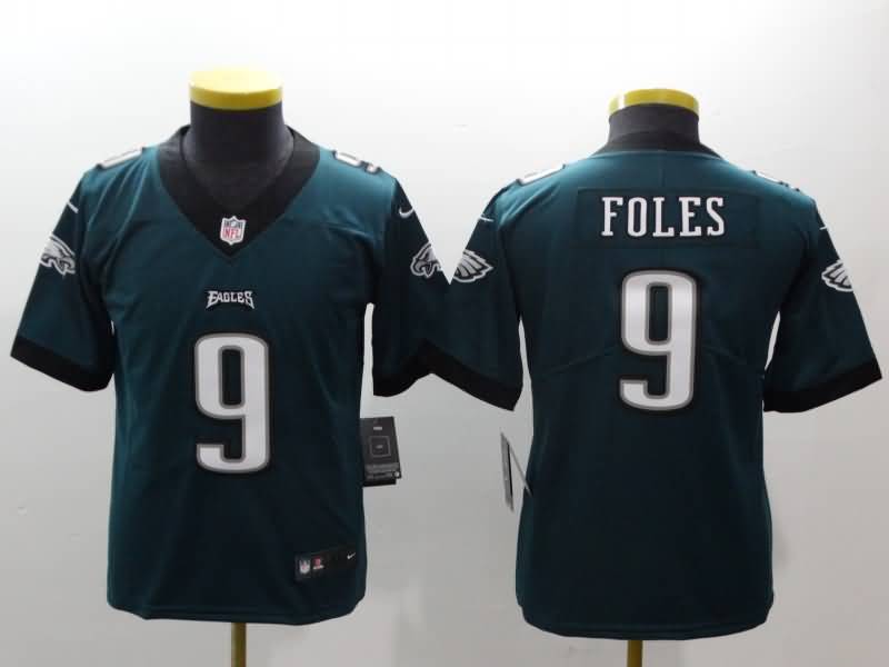 Kids Philadelphia Eagles Green #9 FOLES NFL Jersey