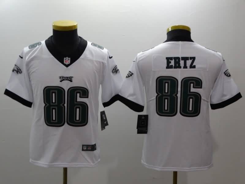 Kids Philadelphia Eagles White #86 ERTZ NFL Jersey