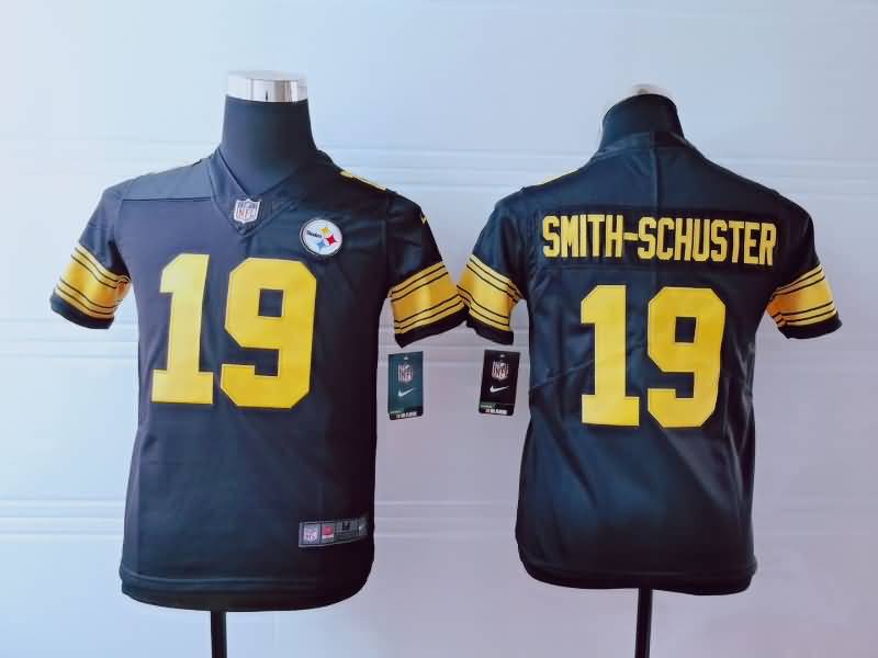 Kids Pittsburgh Steelers Black #19 SMITH-SCHUSTER NFL Jersey 03