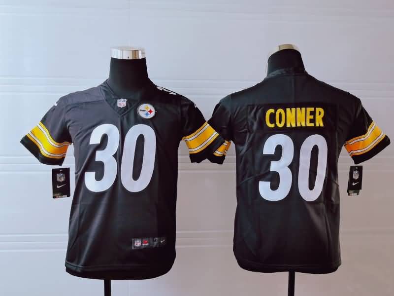 Kids Pittsburgh Steelers Black #30 CONNER NFL Jersey