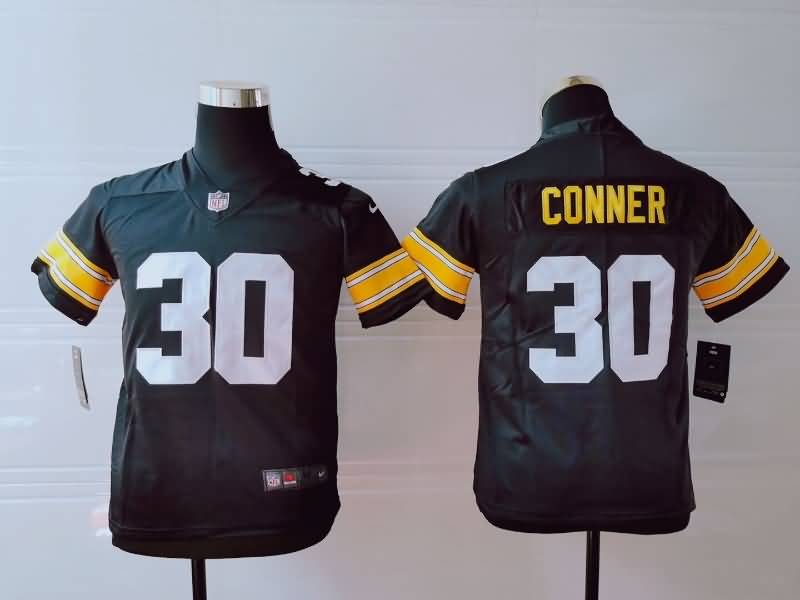 Kids Pittsburgh Steelers Black #30 CONNER NFL Jersey 02