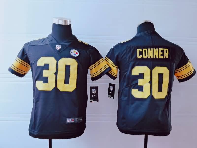 Kids Pittsburgh Steelers Black #30 CONNER NFL Jersey 03