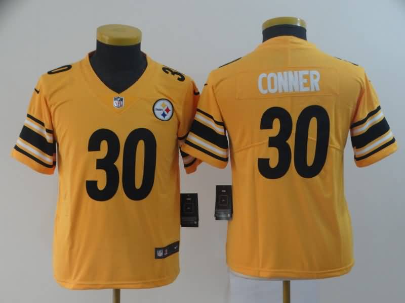 Kids Pittsburgh Steelers Yellow #30 CONNER Inverted Legend NFL Jersey