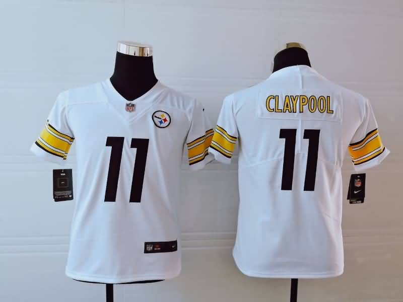 Kids Pittsburgh Steelers White #11 CLAYPOOL NFL Jersey