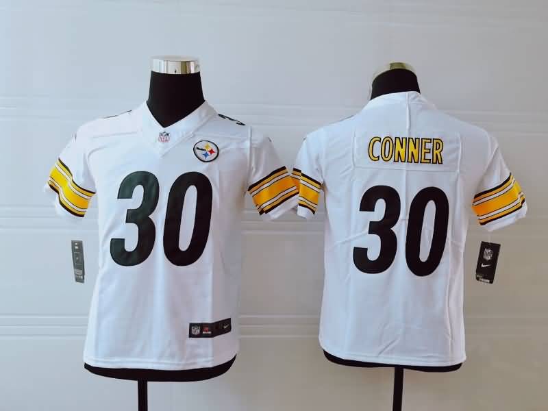 Kids Pittsburgh Steelers White #30 CONNER NFL Jersey