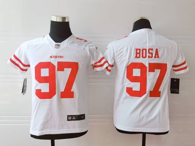 Kids San Francisco 49ers White #97 BOSA NFL Jersey
