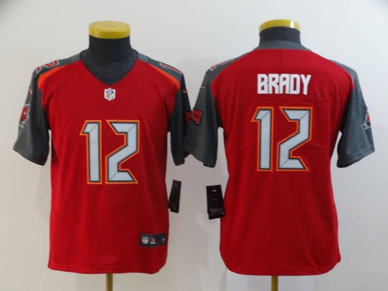 Kids Tampa Bay Buccaneers Red #12 BRADY NFL Jersey