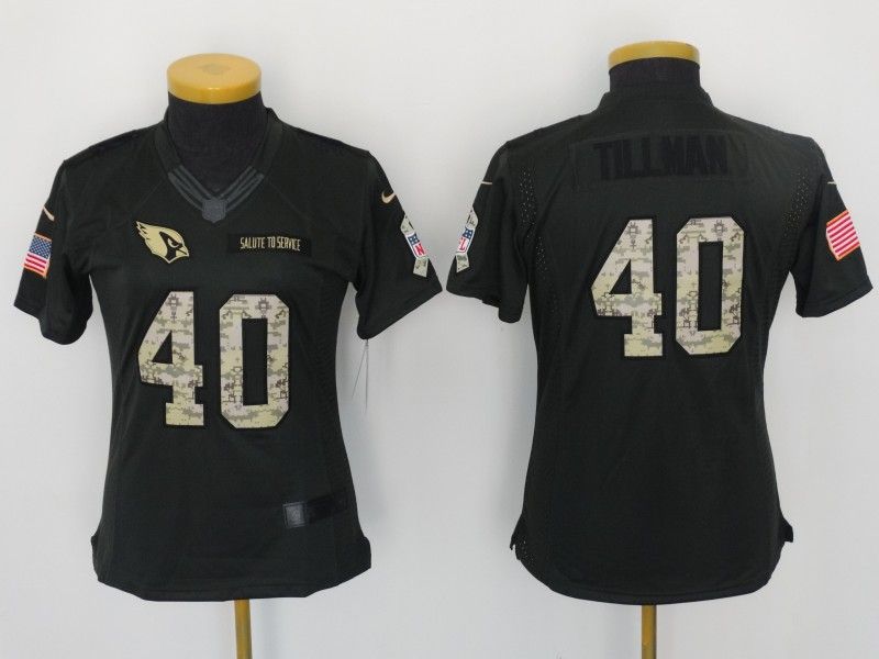 Arizona Cardinals #40 TILLMAN Olive Salute To Service Women NFL Jersey