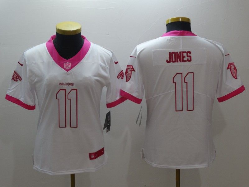 Atlanta Falcons #11 JONES White Fashion Women NFL Jersey
