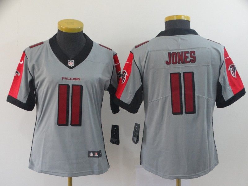 Atlanta Falcons #11 JONES Grey Inverted Legend Women NFL Jersey