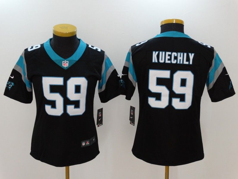 Carolina Panthers #59 KUECHLY Black Women NFL Jersey