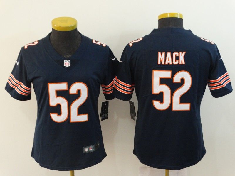 Chicago Bears #52 MACK Dark Blue Women NFL Jersey