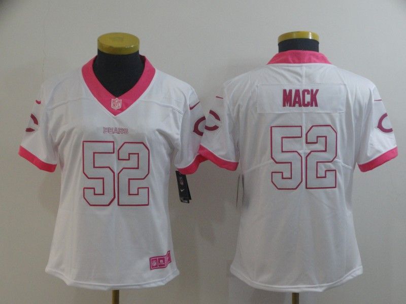 Chicago Bears #52 MACK White Fashion Women NFL Jersey
