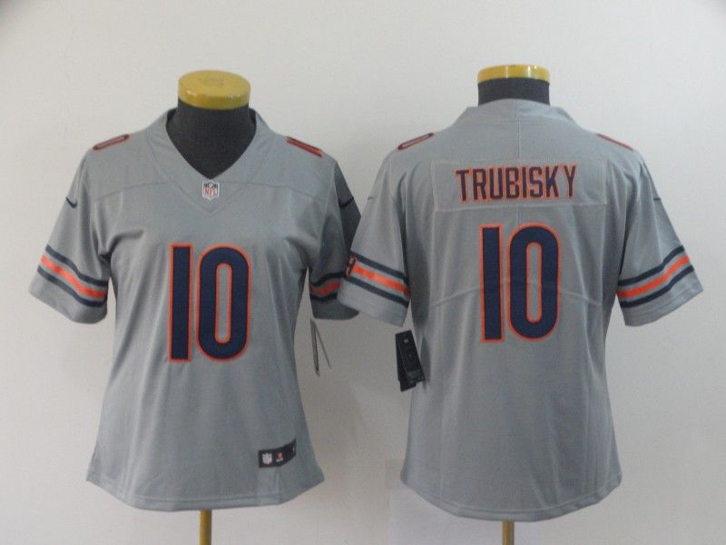 Chicago Bears #10 TRUBISKY Grey Inverted Legend Women NFL Jersey