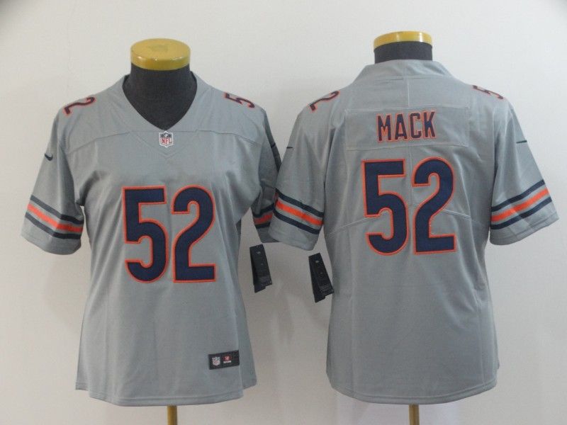 Chicago Bears #52 MACK Grey Inverted Legend Women NFL Jersey