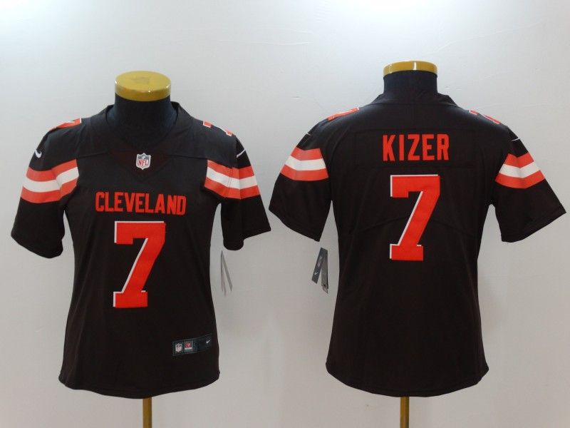 Cleveland Browns #7 KIZER Brown Women NFL Jersey