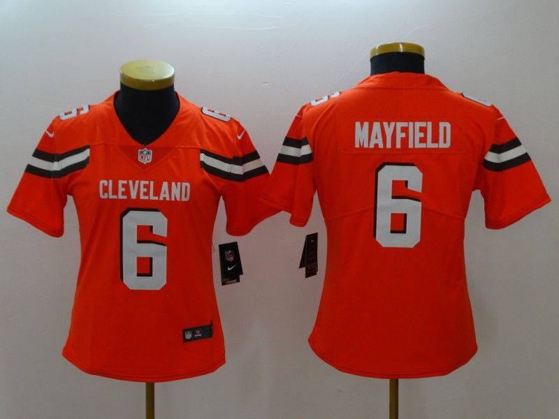 Cleveland Browns #6 MAYFIELD Orange Women NFL Jersey