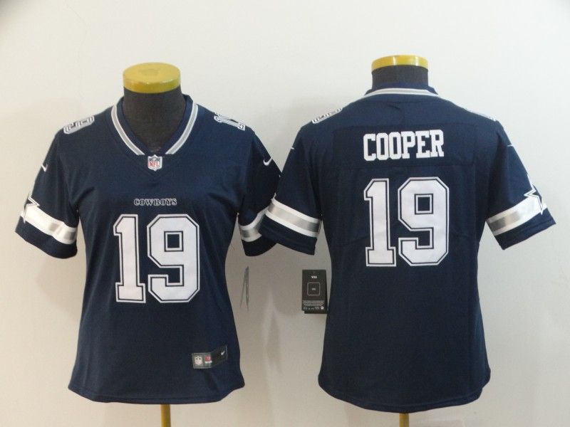 Dallas Cowboys #19 COOPER Dark Blue Women NFL Jersey