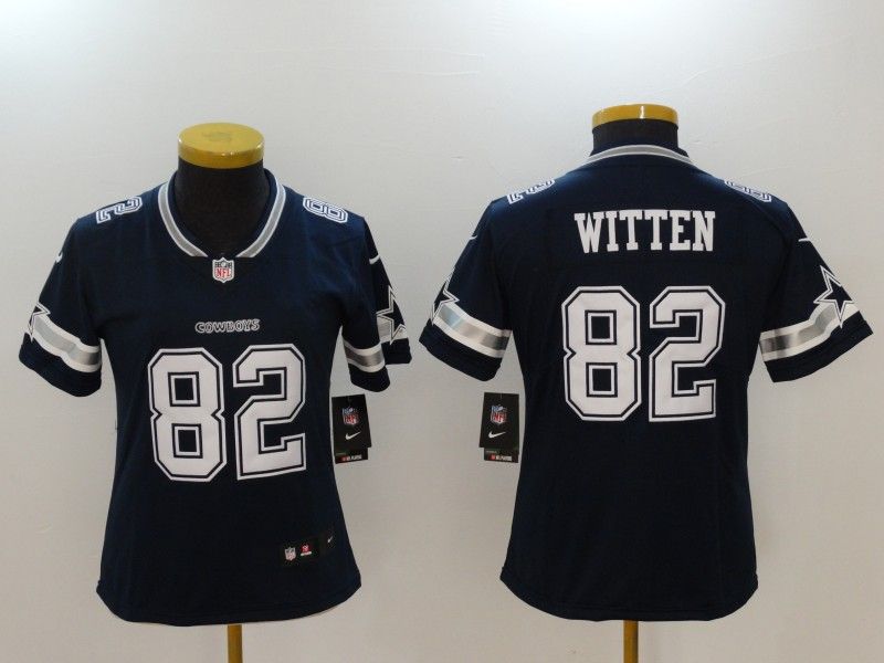 Dallas Cowboys #82 WITTEN Dark Blue Women NFL Jersey 02