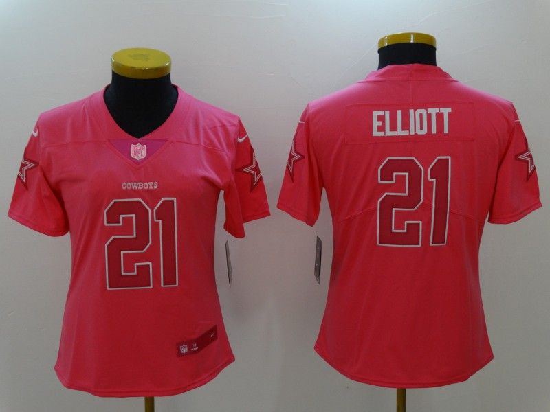 Dallas Cowboys #21 ELLIOTT Purple Fashion Women NFL Jersey