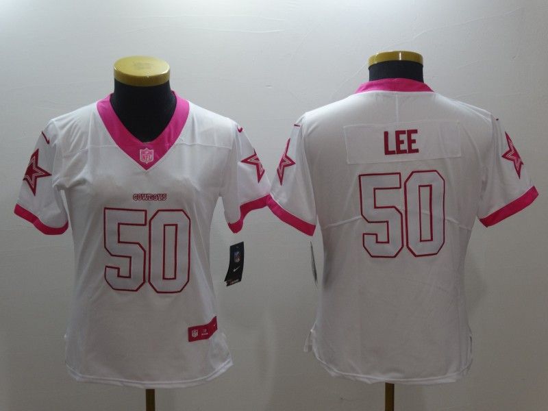 Dallas Cowboys #50 LEE White Fashion Women NFL Jersey