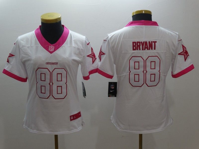 Dallas Cowboys #88 BRYANT White Fashion Women NFL Jersey