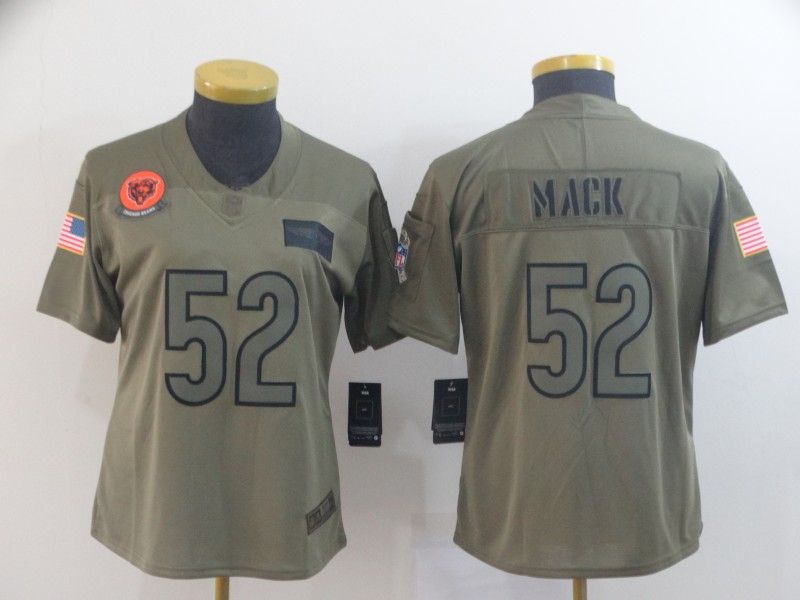 Dallas Cowboys #52 MACK Olive Salute To Service Women NFL Jersey