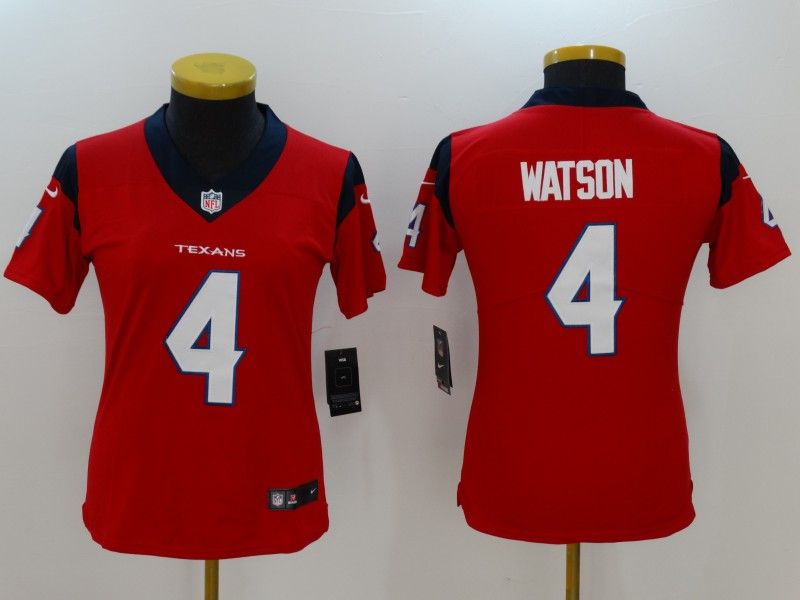 Houston Texans #4 WATSON Red Women NFL Jersey