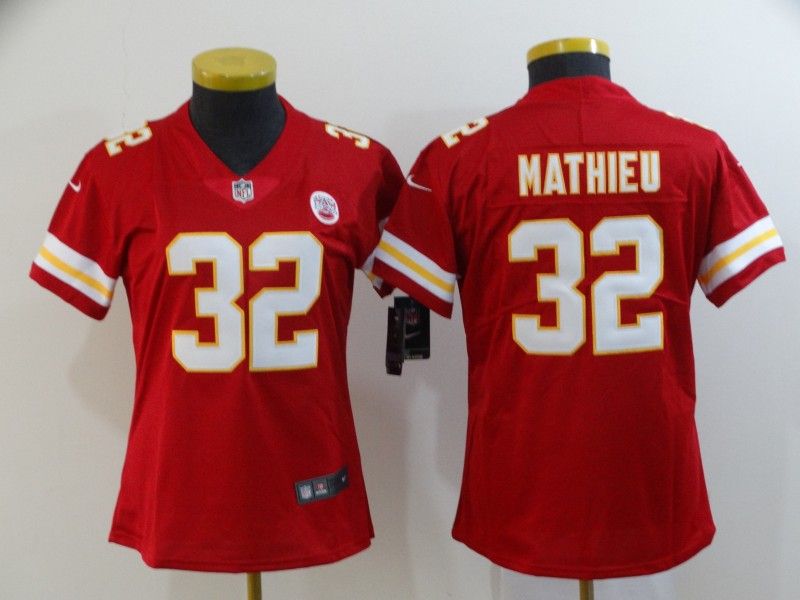 Kansas City Chiefs #32 MATHIEU Red Women NFL Jersey