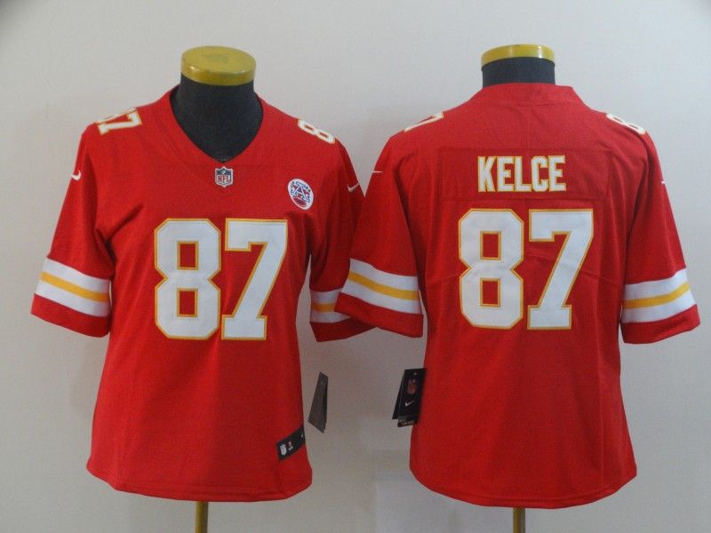 Kansas City Chiefs #87 KELCE Red Women NFL Jersey